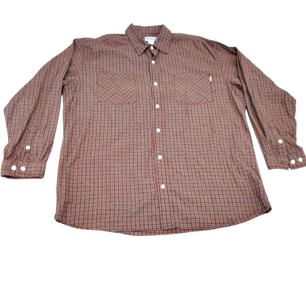 Carhartt Plaid Long‎ Sleeve Button Down Shirt Sz XL